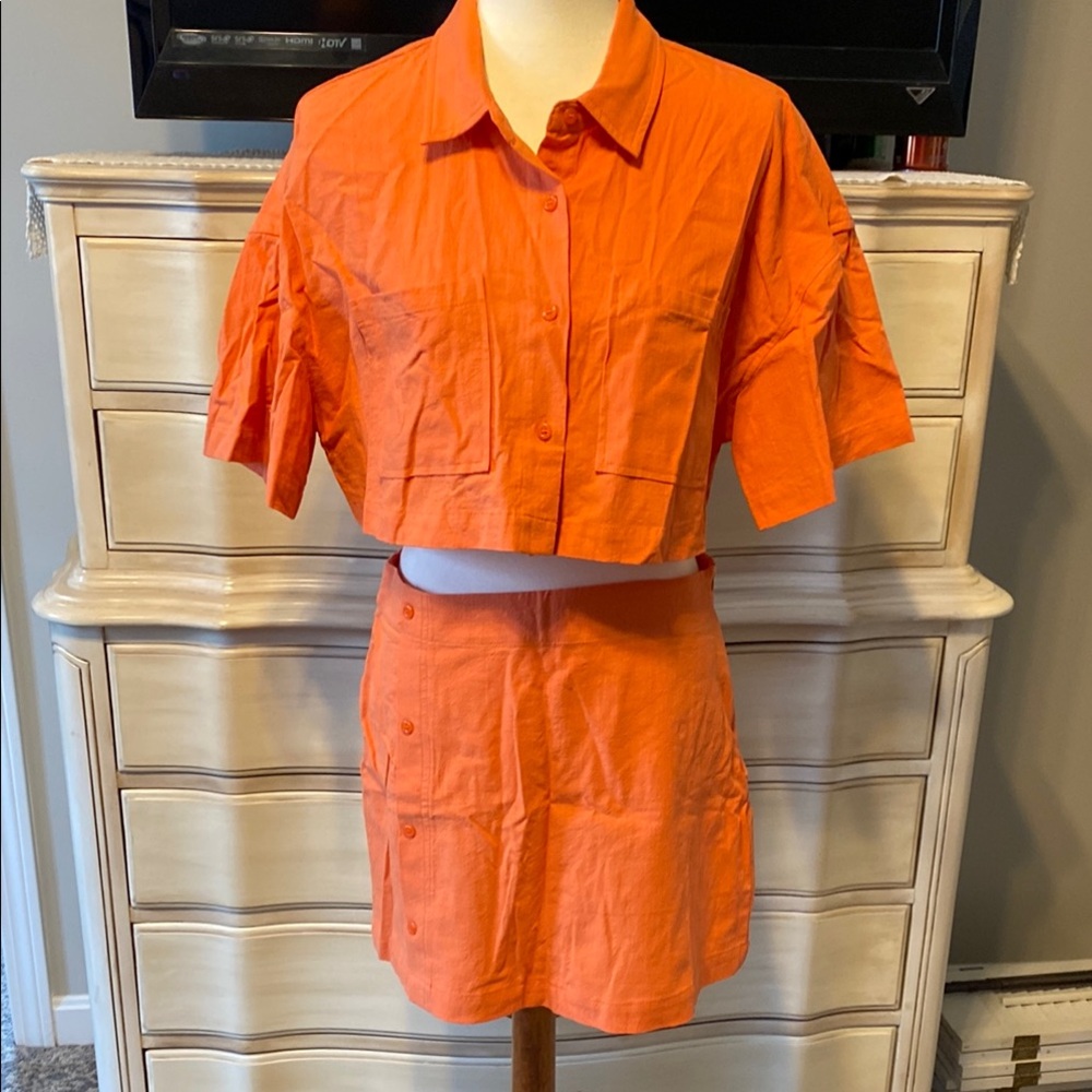 ALOHA Collection Orange Vibrant Two-Piece Set